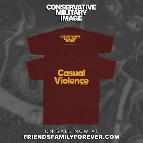 Conservative Military Image - Casual Violence - gold/maroon