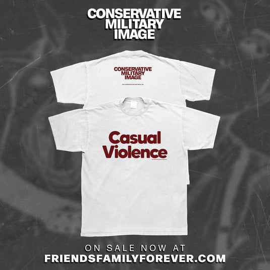 Conservative Military Image - Casual Violence - maroon/white