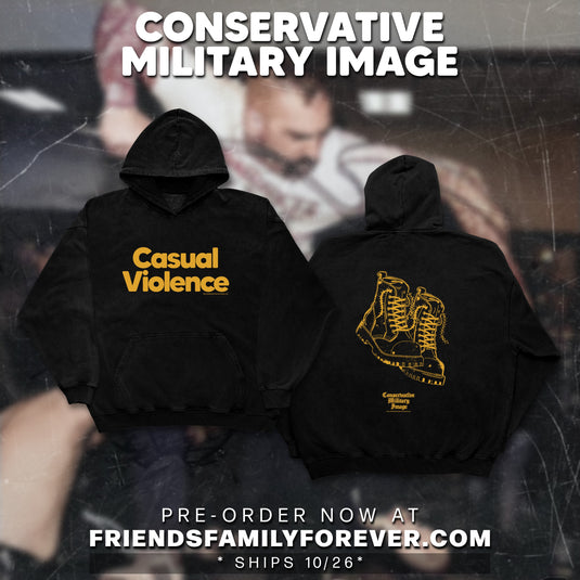 Conservative Military Image - "Casual Violence Hoodie" Black