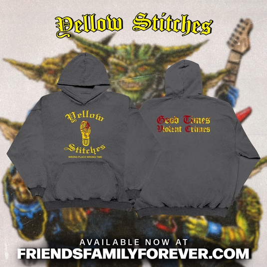 Yellow Stitches - GTVC Hoodie Charcoal