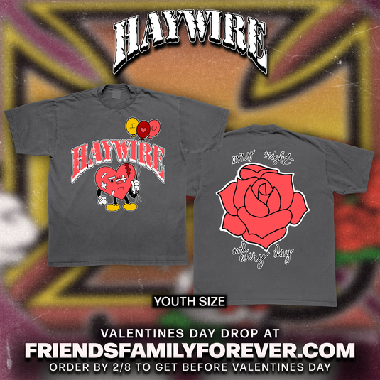 HAYWIRE - HEARTBREAK HARRY KIDS SHIRT - CHARCOAL