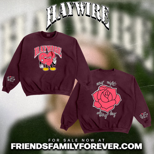 Haywire - Heartbreak Harry Maroon Crewneck